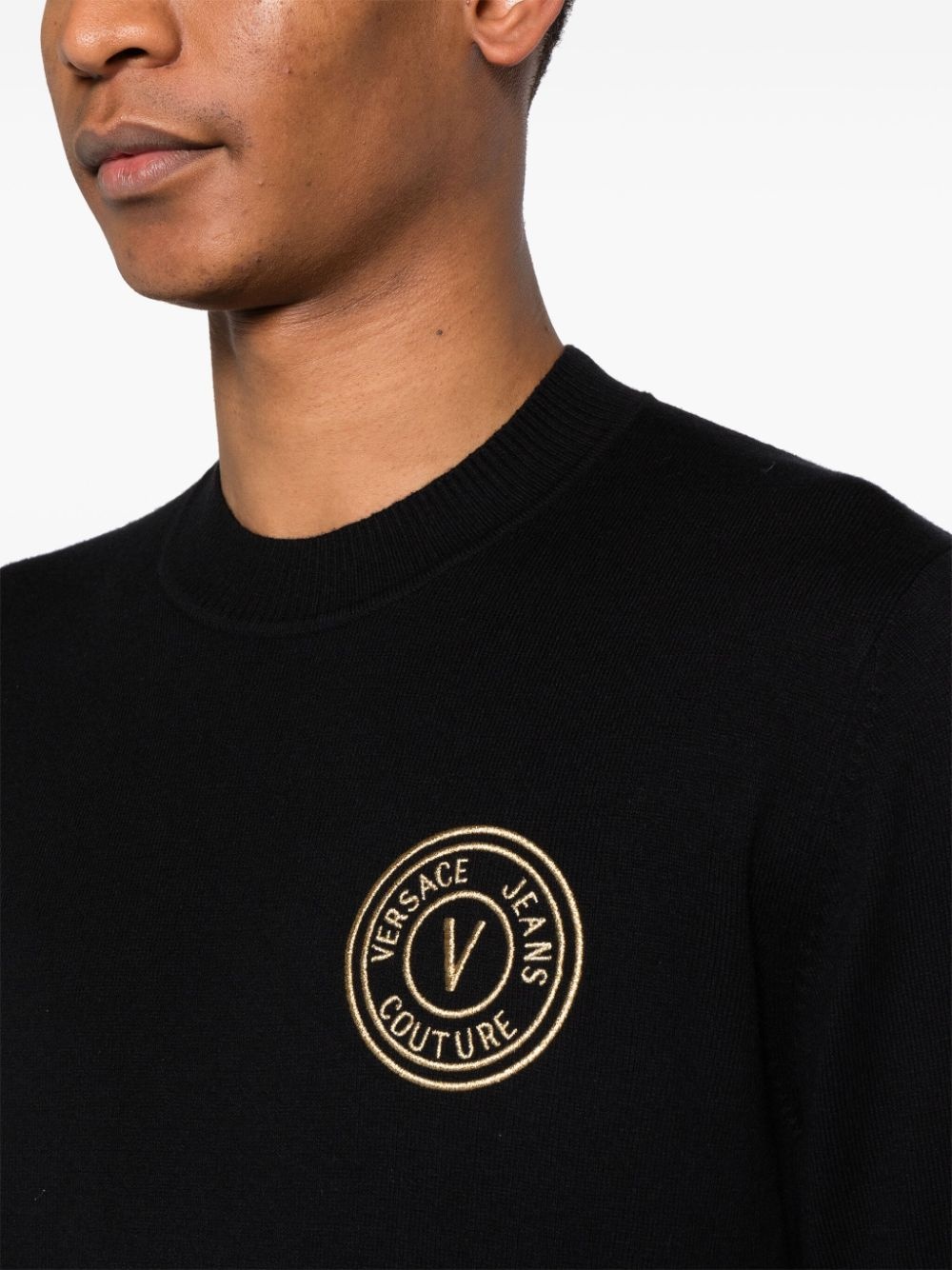 logo-embroidered crew-neck jumper - 5