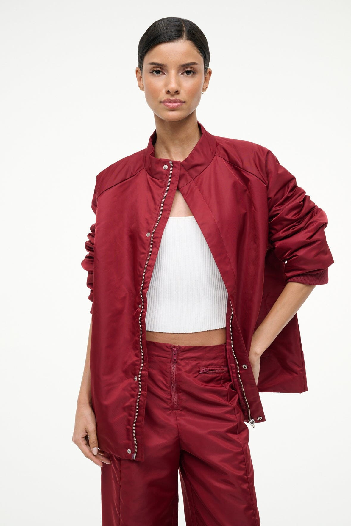 STAUD CAL JACKET DEEP RED - 2
