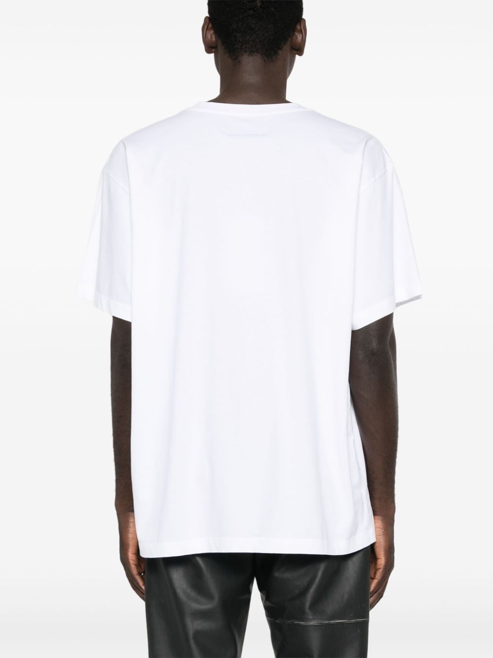 numbers motif-patch cotton T-shirt - 4