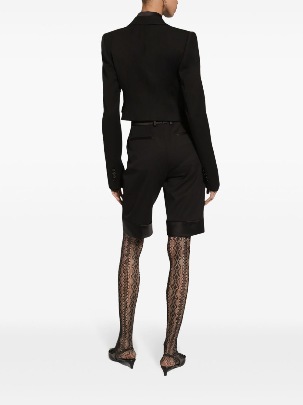 gabardine cropped jacket - 4