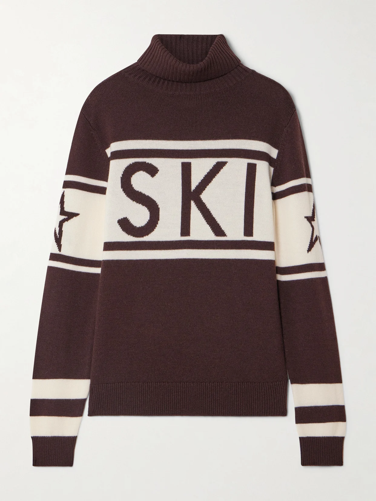 Intarsia Merino Wool Turtleneck Sweater - 1