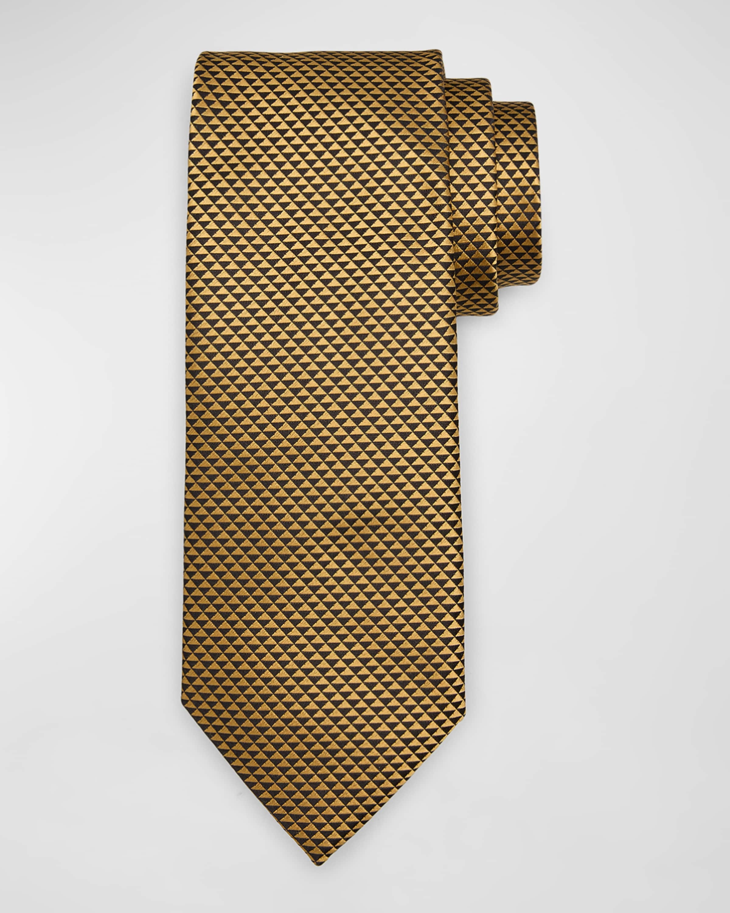 Men's Diamond Woven Silk Tie - 1