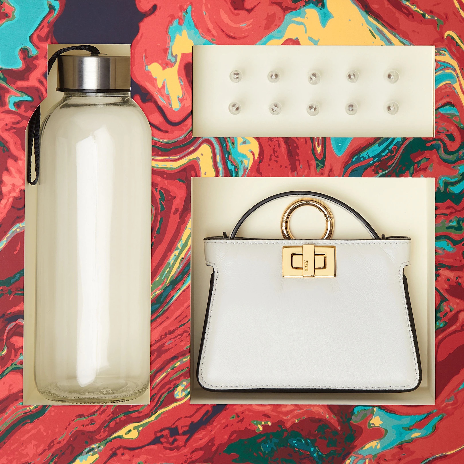 Leather charm with Fendi marbling kit 2