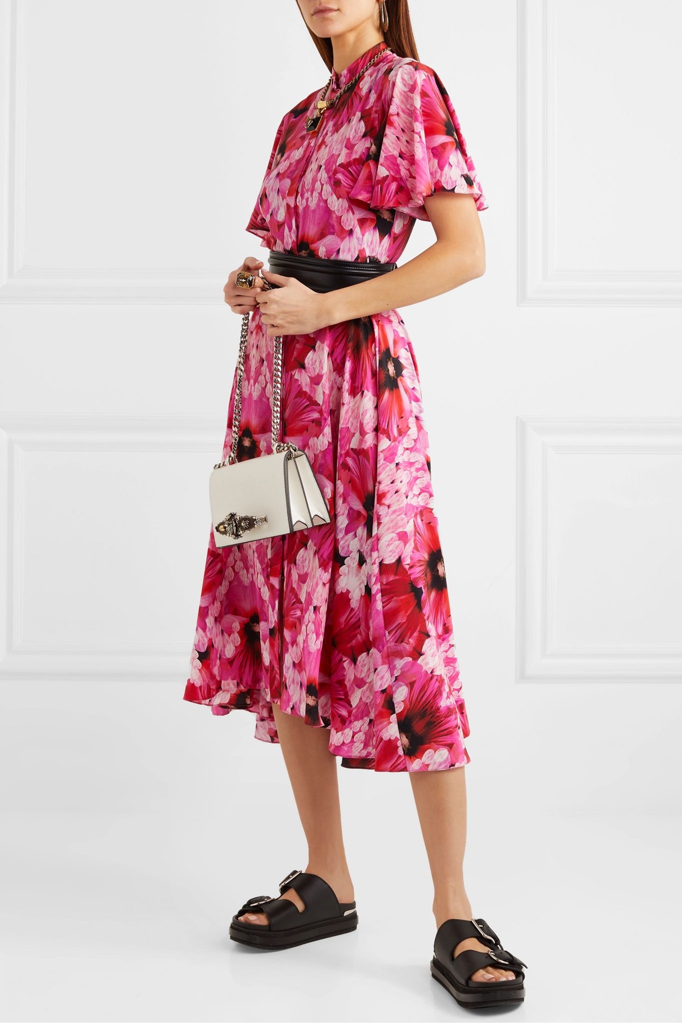 Floral-print silk-georgette midi dress - 2