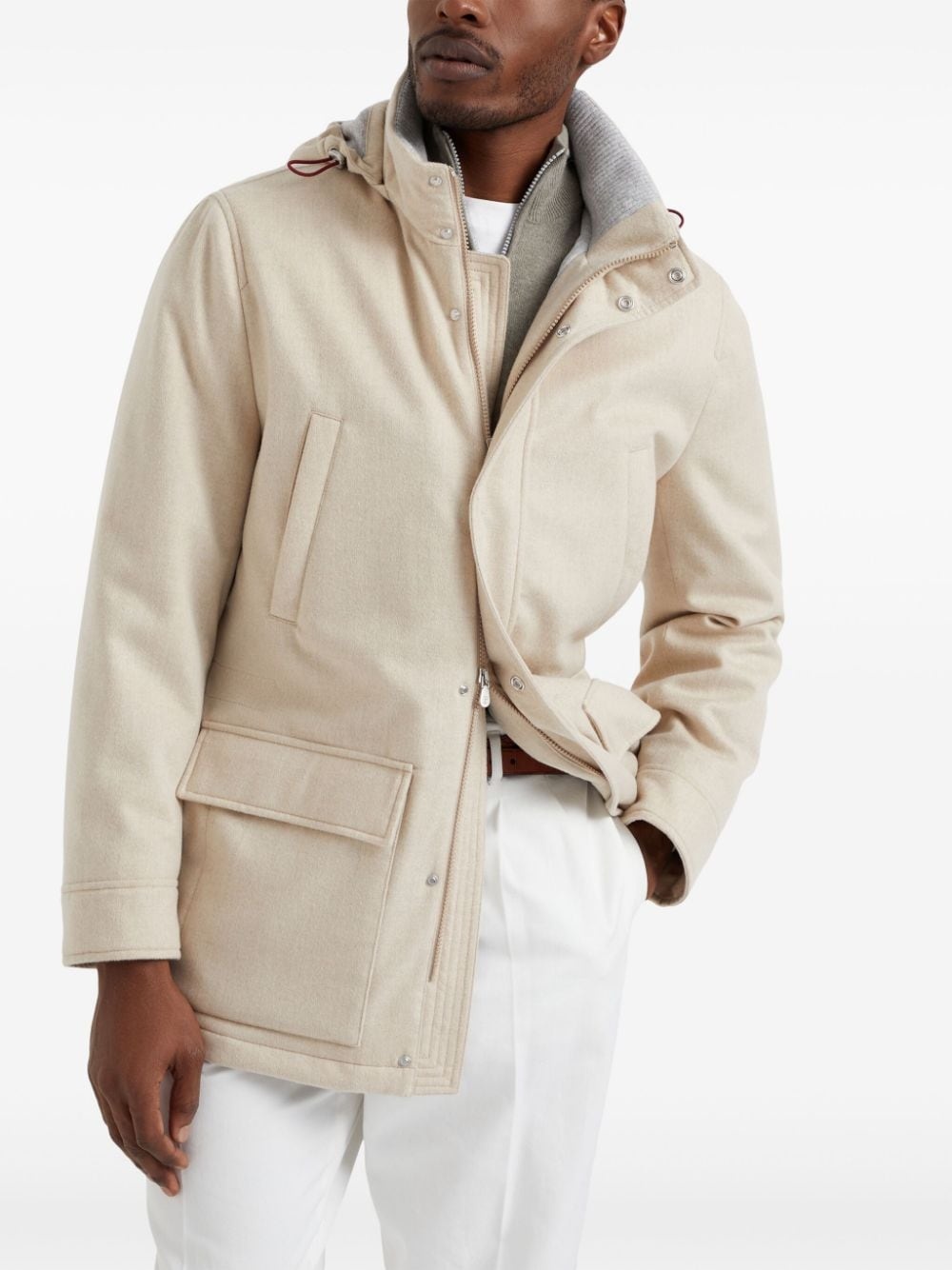 hooded cashmere jacket - 3