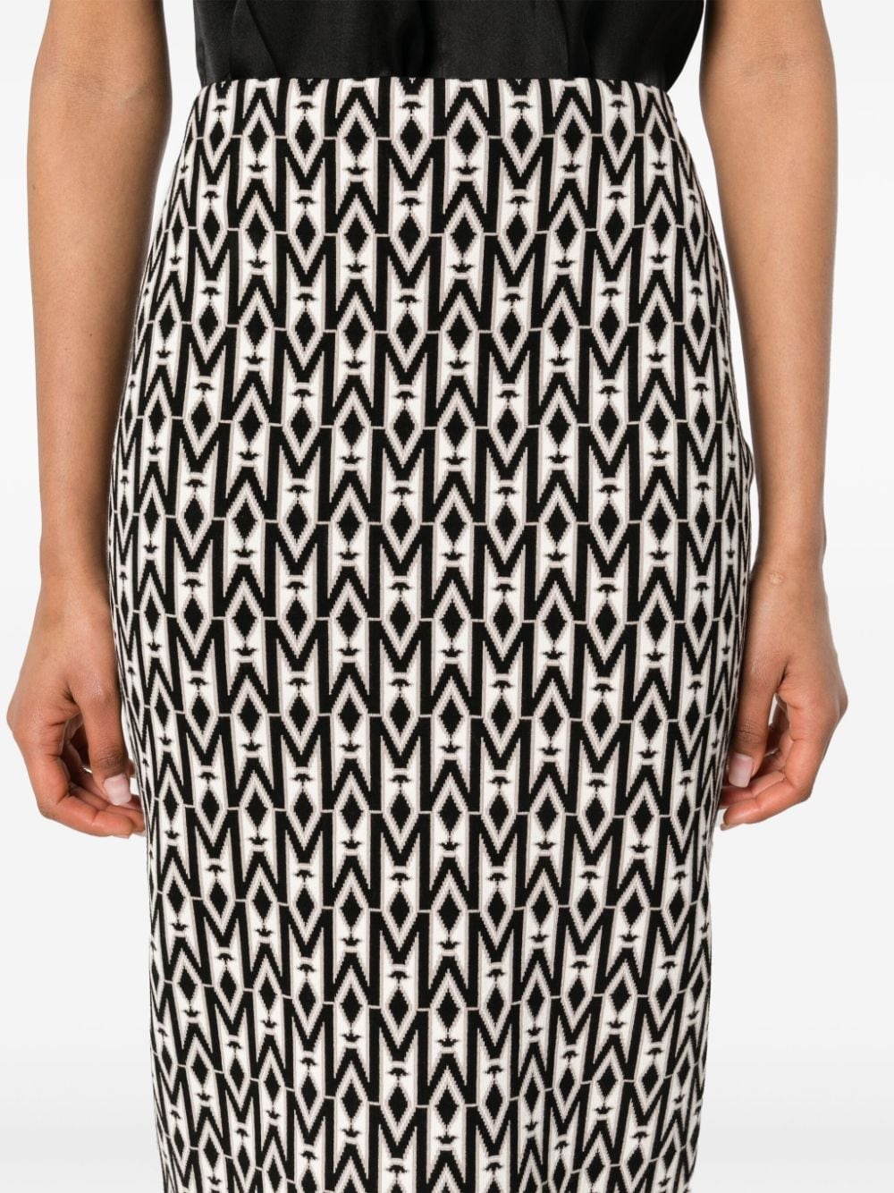 geometric-pattern knitted skirt - 5