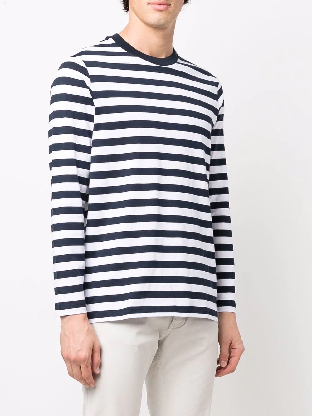 long-sleeved stripe T-shirt - 3