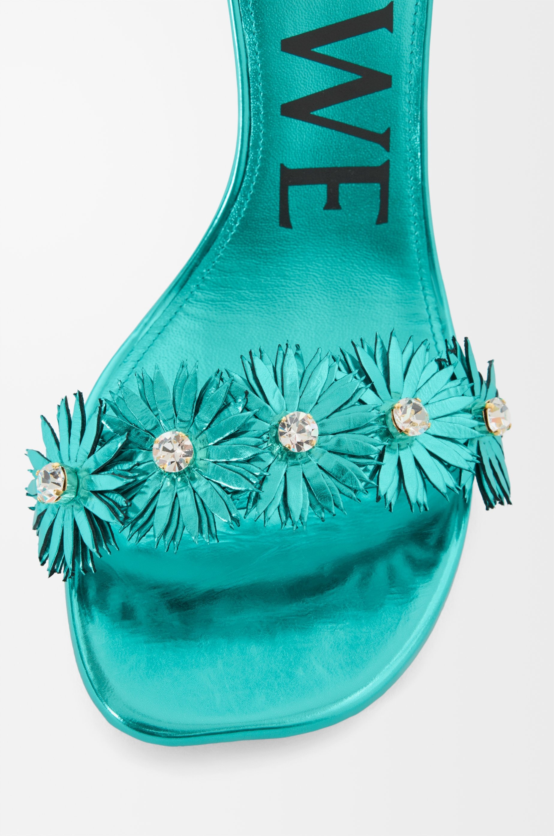 Petal Flower sandal in calfskin and crystals - 5