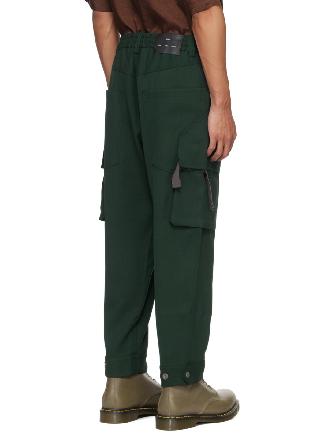 Green Tabbed Cargo Pants - 3