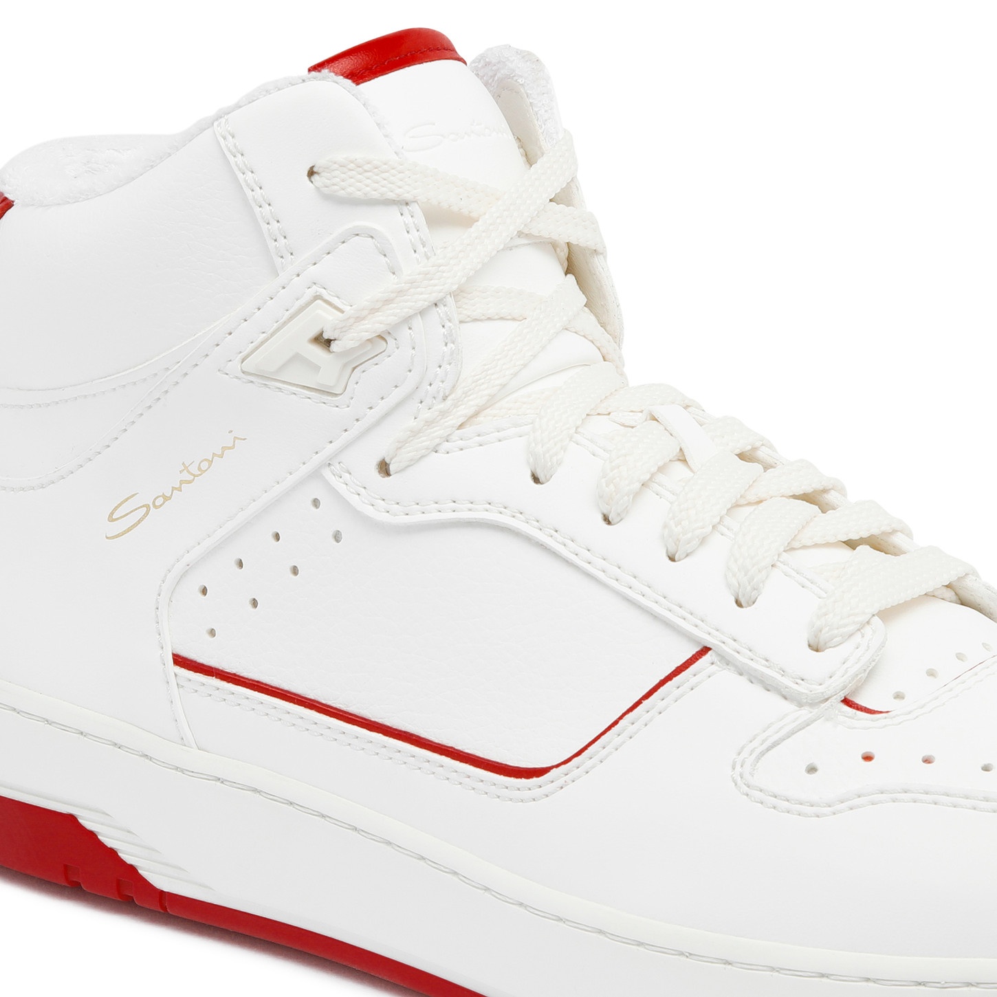 Men's white and red leather Sneak-Air sneaker - 6