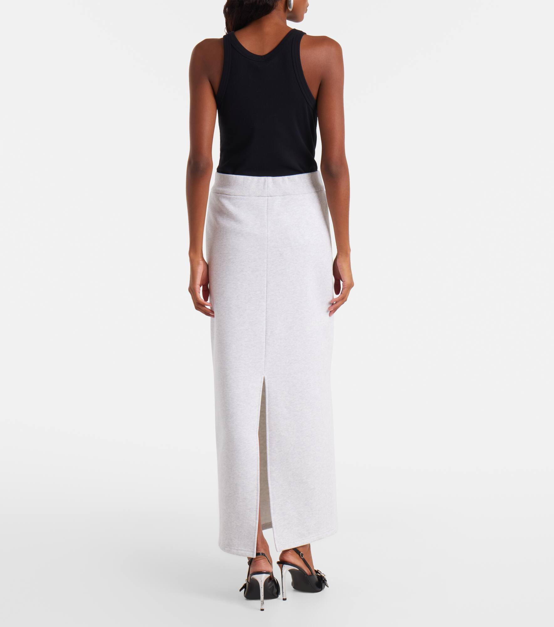Cotton-blend maxi skirt - 3