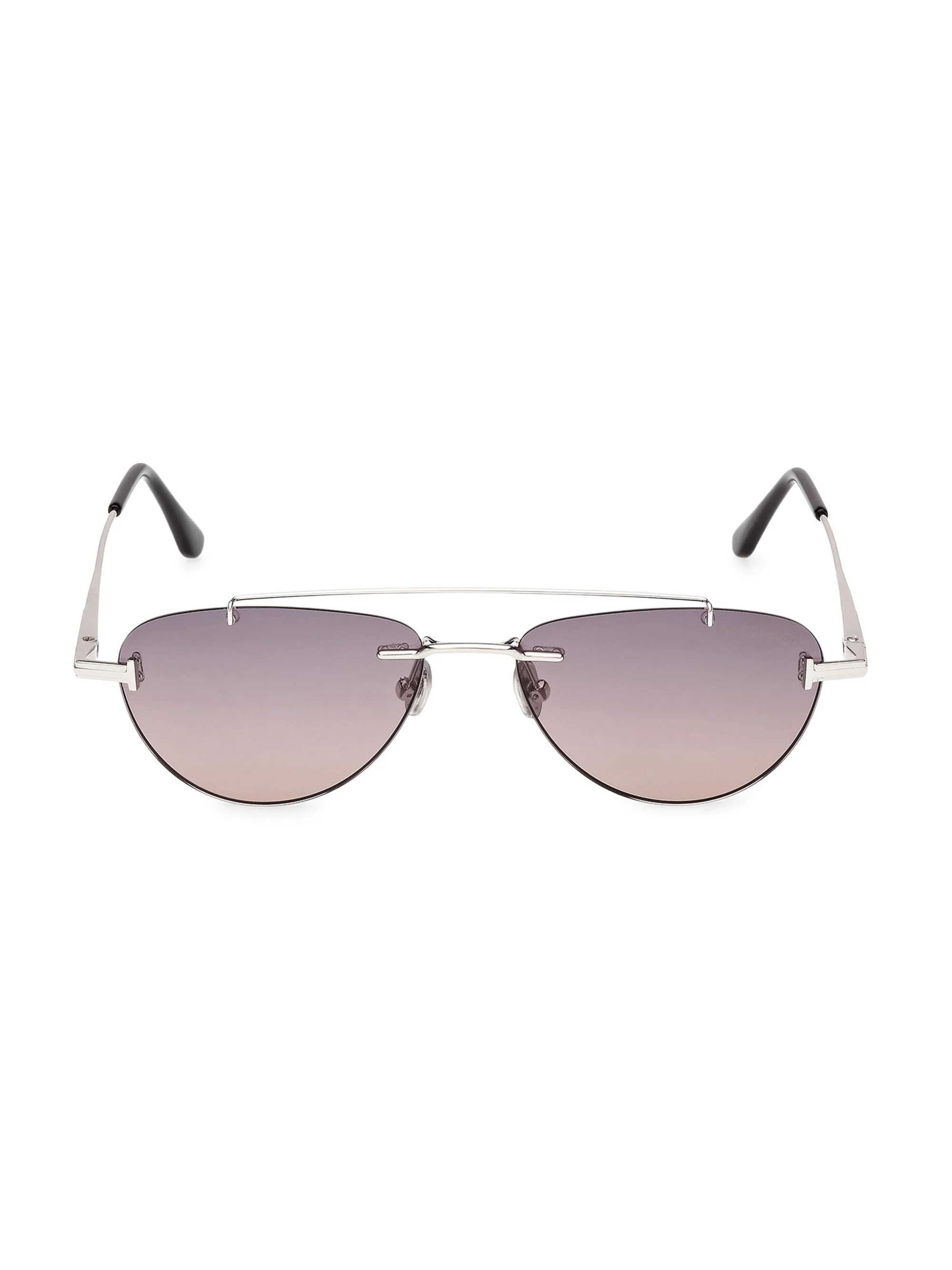 Women's Astor 55MM Geometric Aviator Sunglasses - Silverpurple - 1