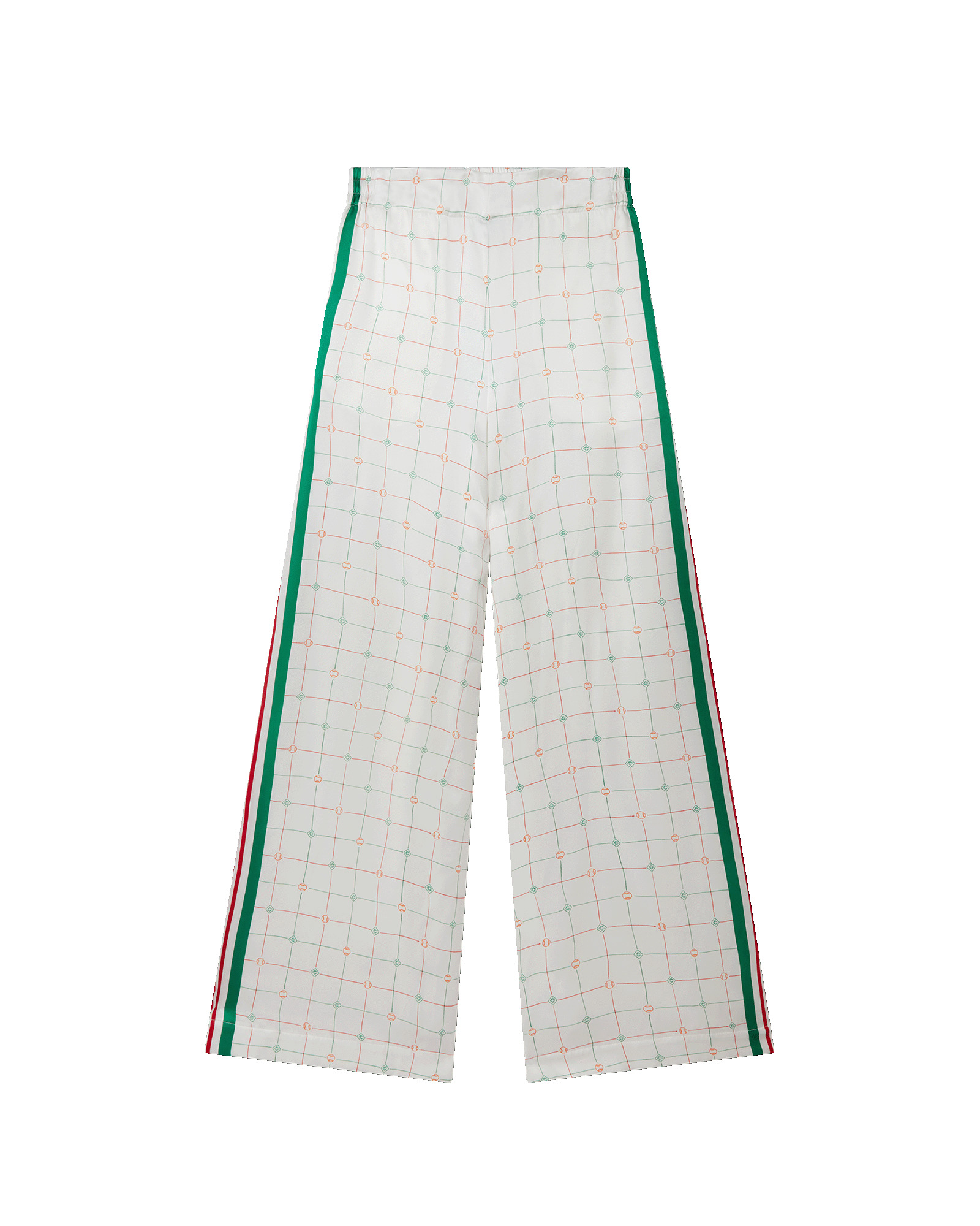 Tennis Club Check Wide Leg Silk Trousers - 1