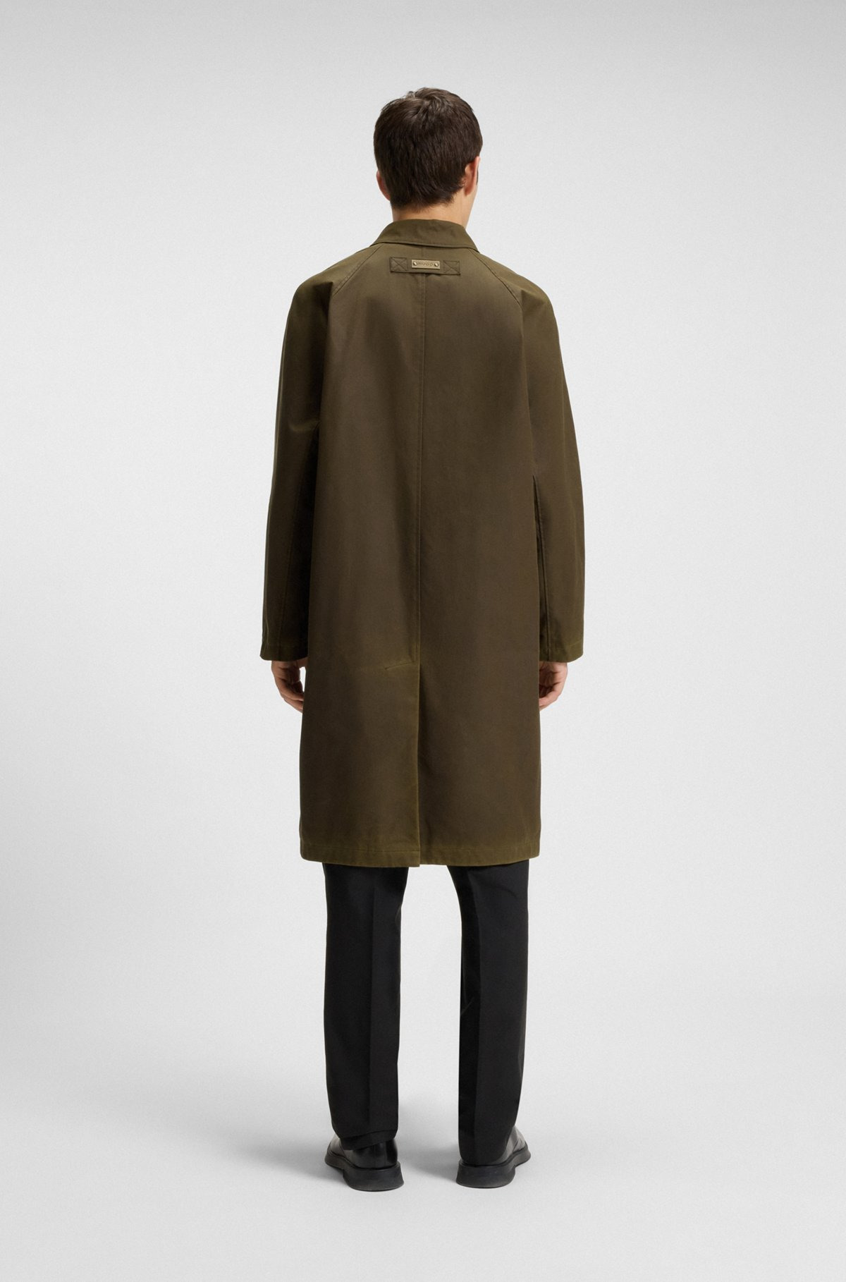 REGULAR-FIT COAT IN WAXED COTTON - 5