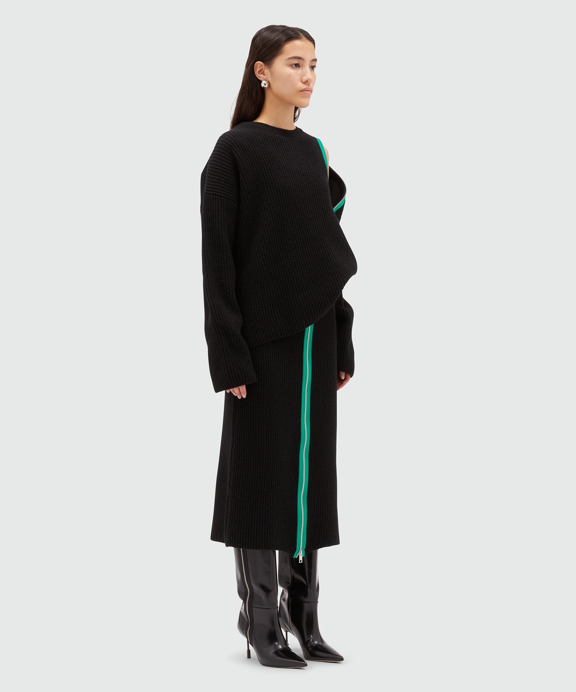 Blended wool ribbed sweater - 4
