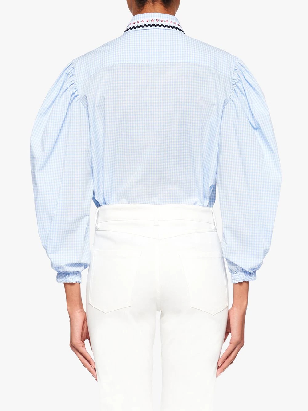 gingham embroidered shirt - 4