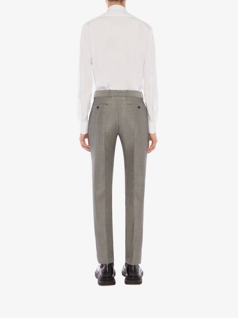 Mcqueen Classic Shark Wool Mohair Pants in Shark Grey - 5