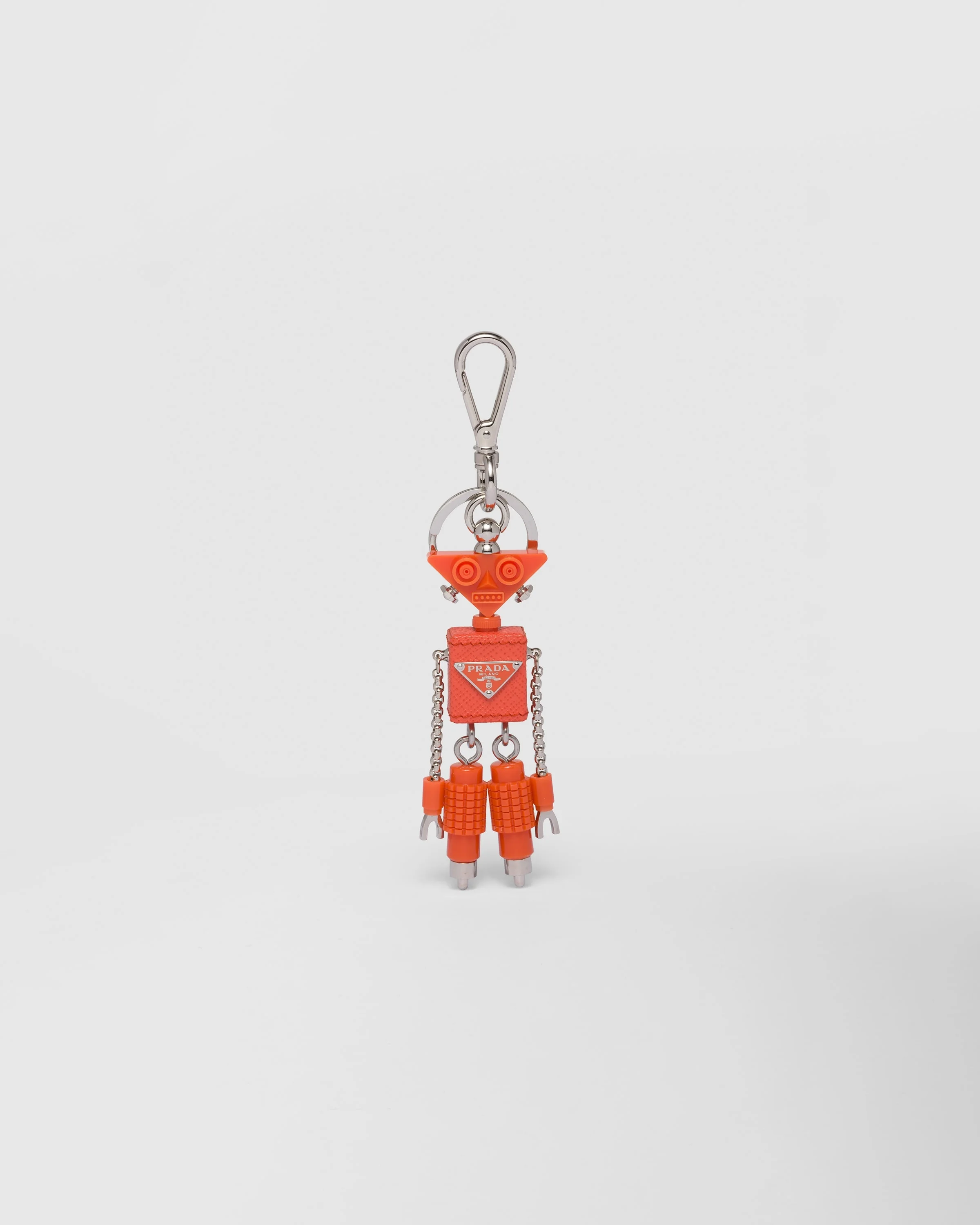 Saffiano leather robot trick keychain - 1