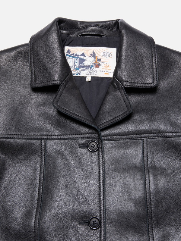 Saga Leather Blazer Black - 4