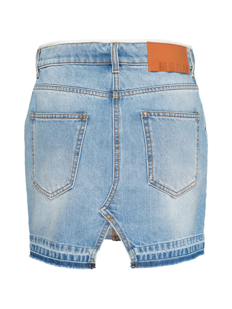 MSGM raw-cut frayed-hem skirt outlook