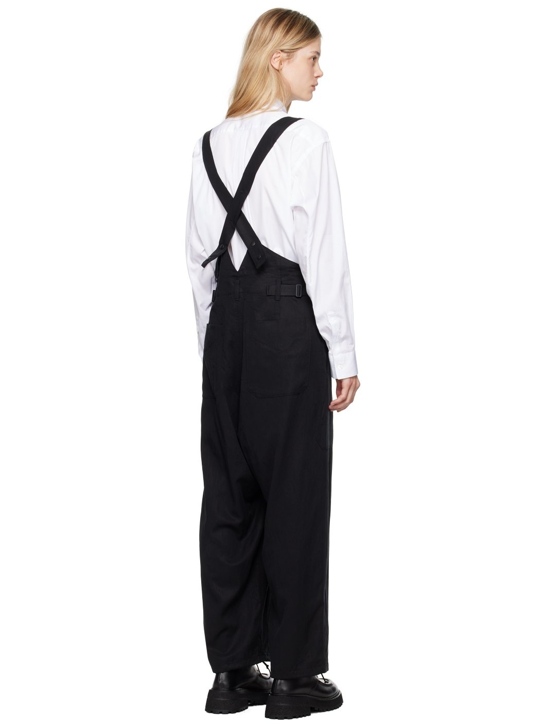 Black Suspender Cargo Pants - 3