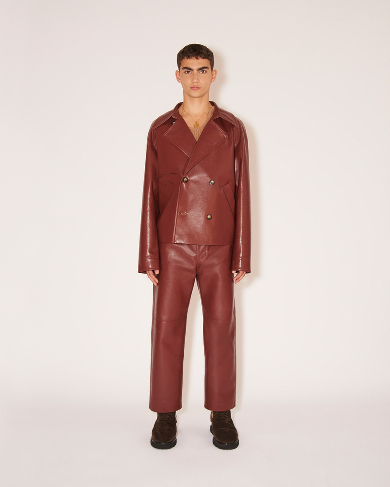 Nanushka NOR - Regenerated leather relaxed straight-leg pants - Mahogany outlook