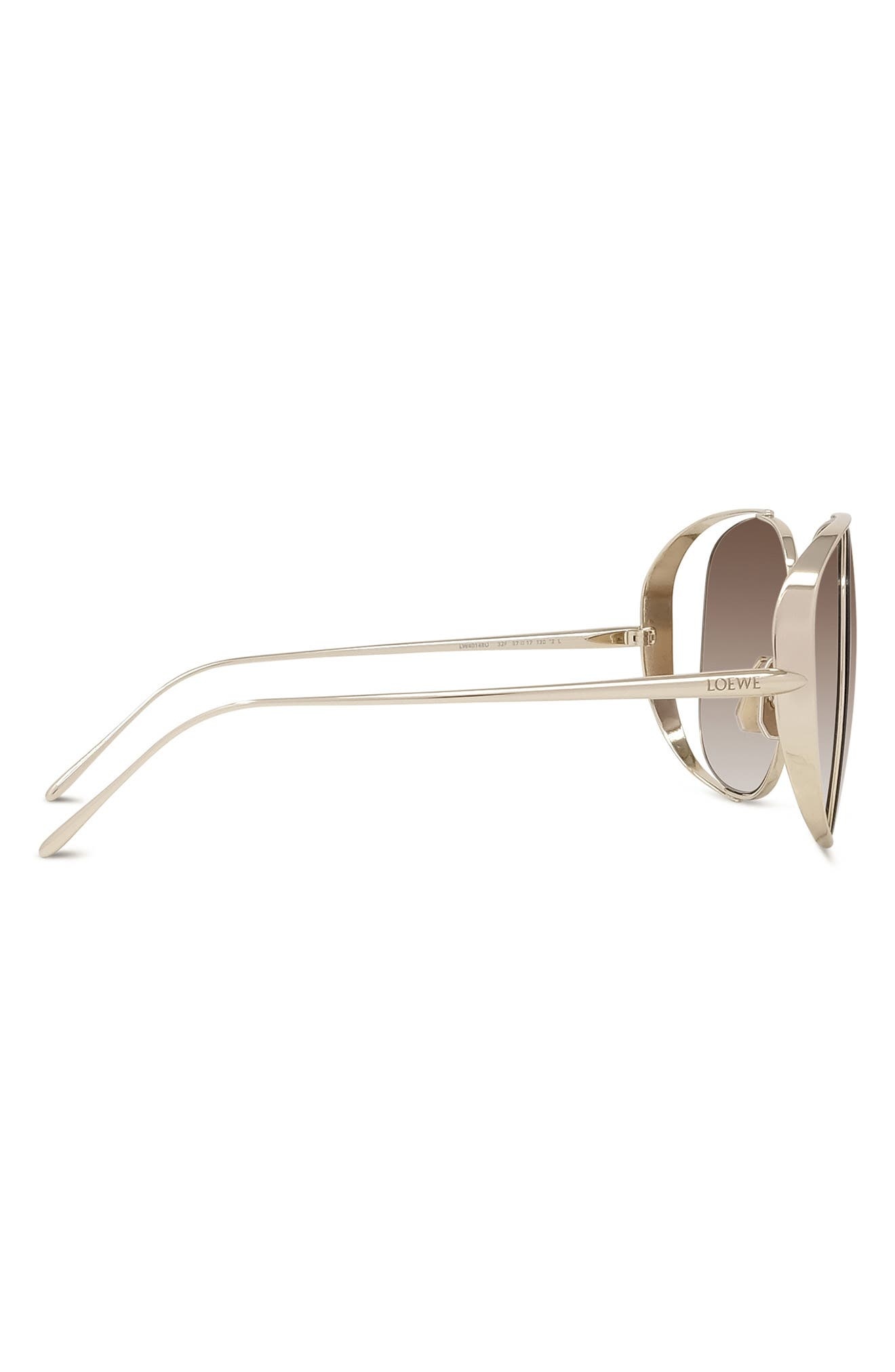 Loewe Signature 57mm Gradient Rectangular Sunglasses in Gold /Gradient Brown at Nordstrom - 4