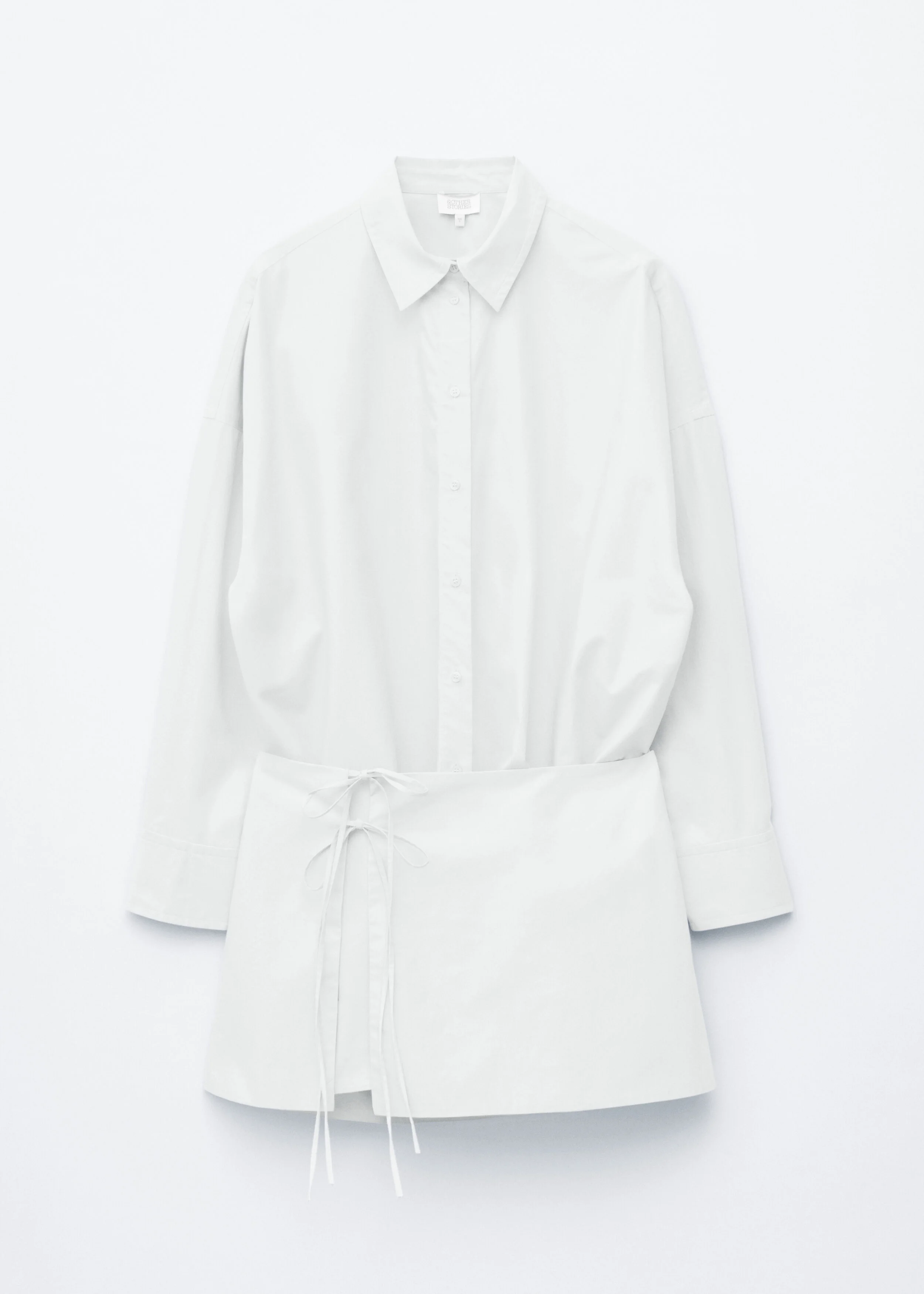 Tie-Detail Mini Shirt Dress - 1