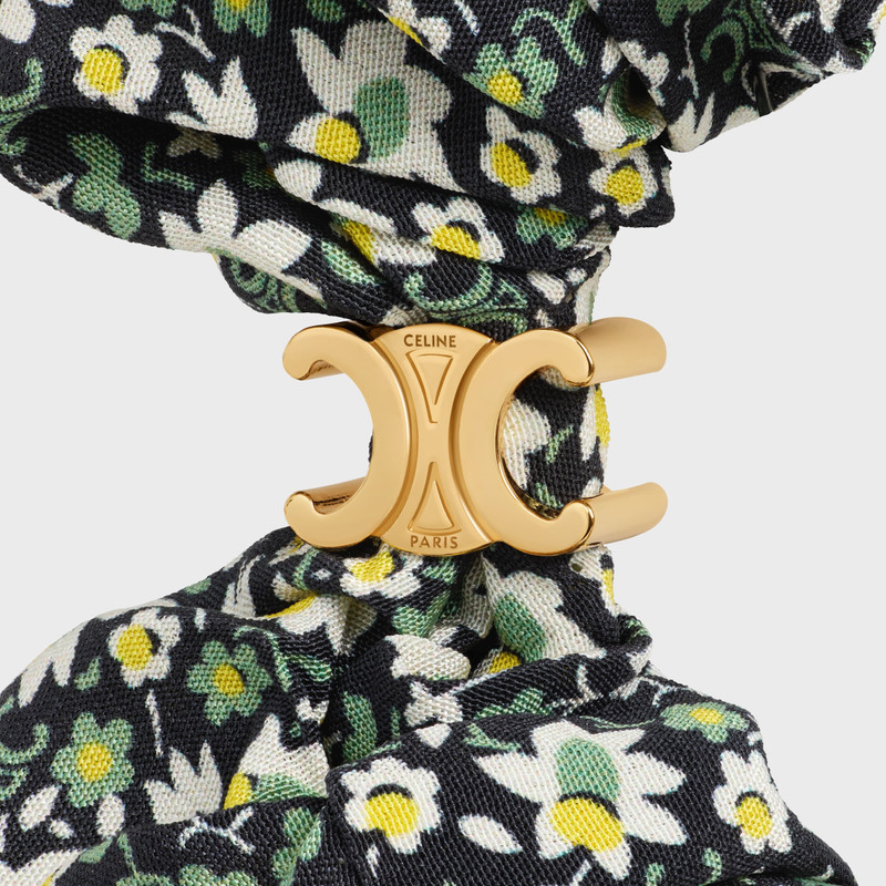 CELINE Celine Liberty Scrunchy in silk and Brass with Gold Finish outlook