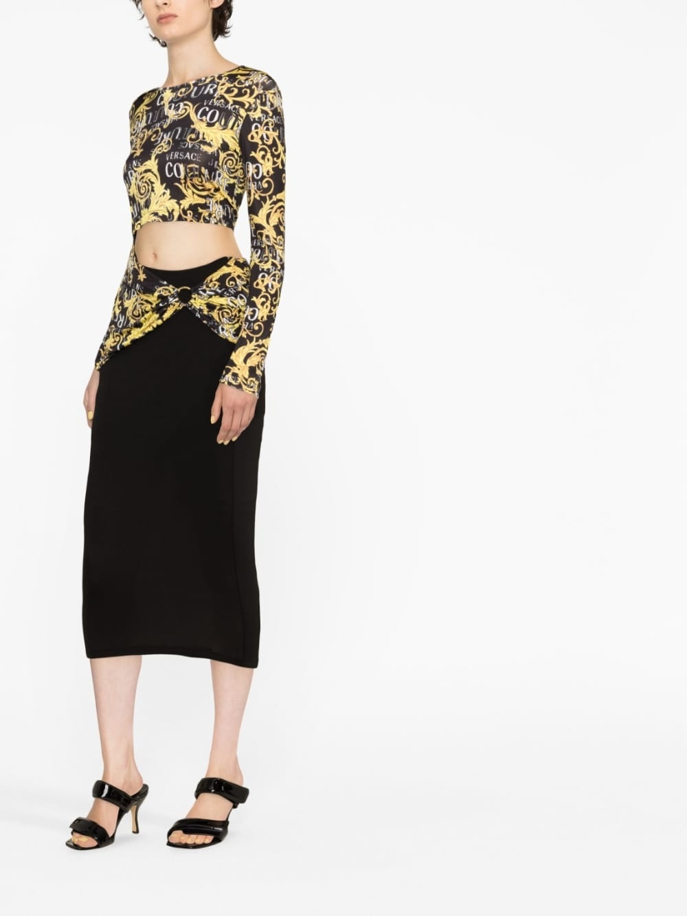 Couture Logo-print cut-out midi dress - 3