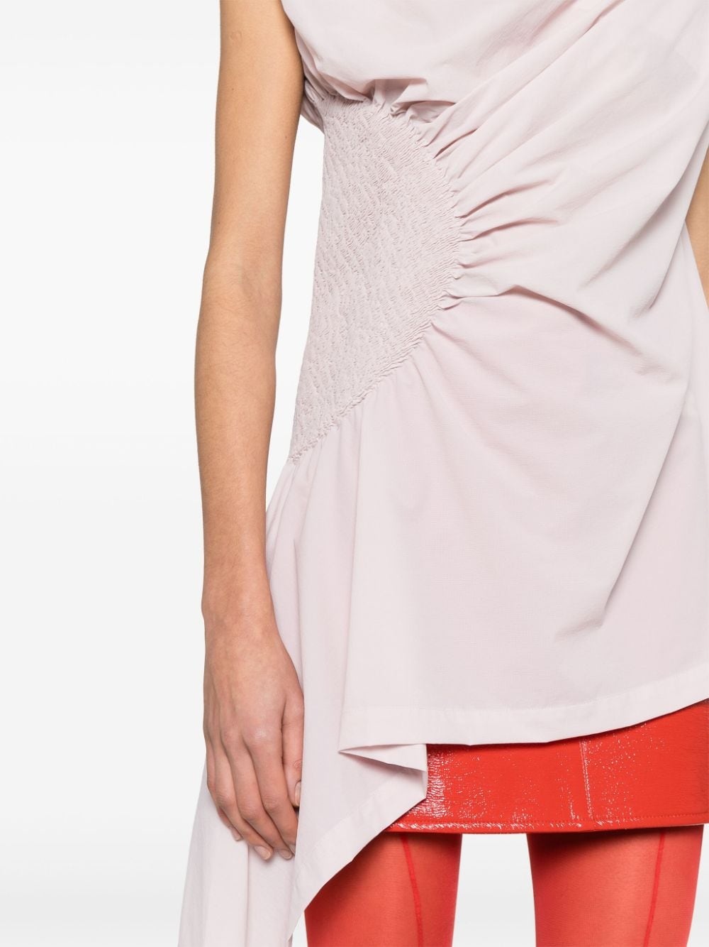 crepe draped sleeveless blouse - 5