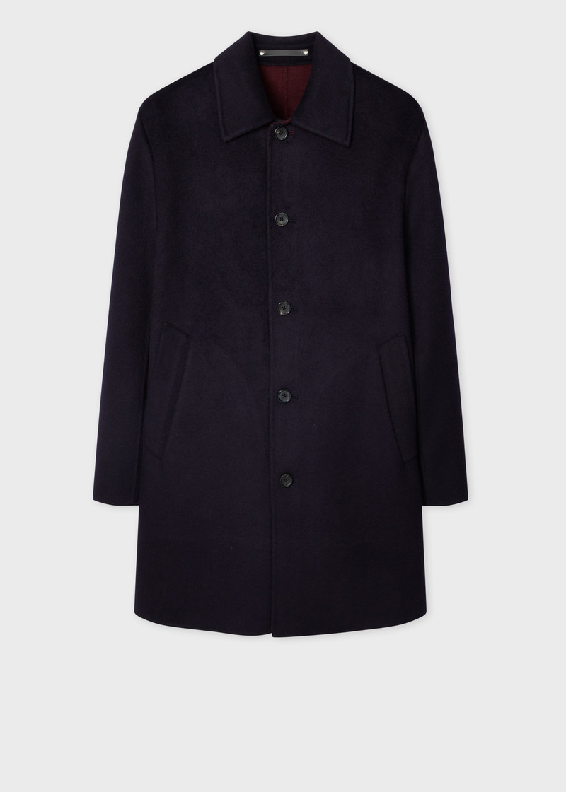 Navy Double-Face Wool-Blend Overcoat 1