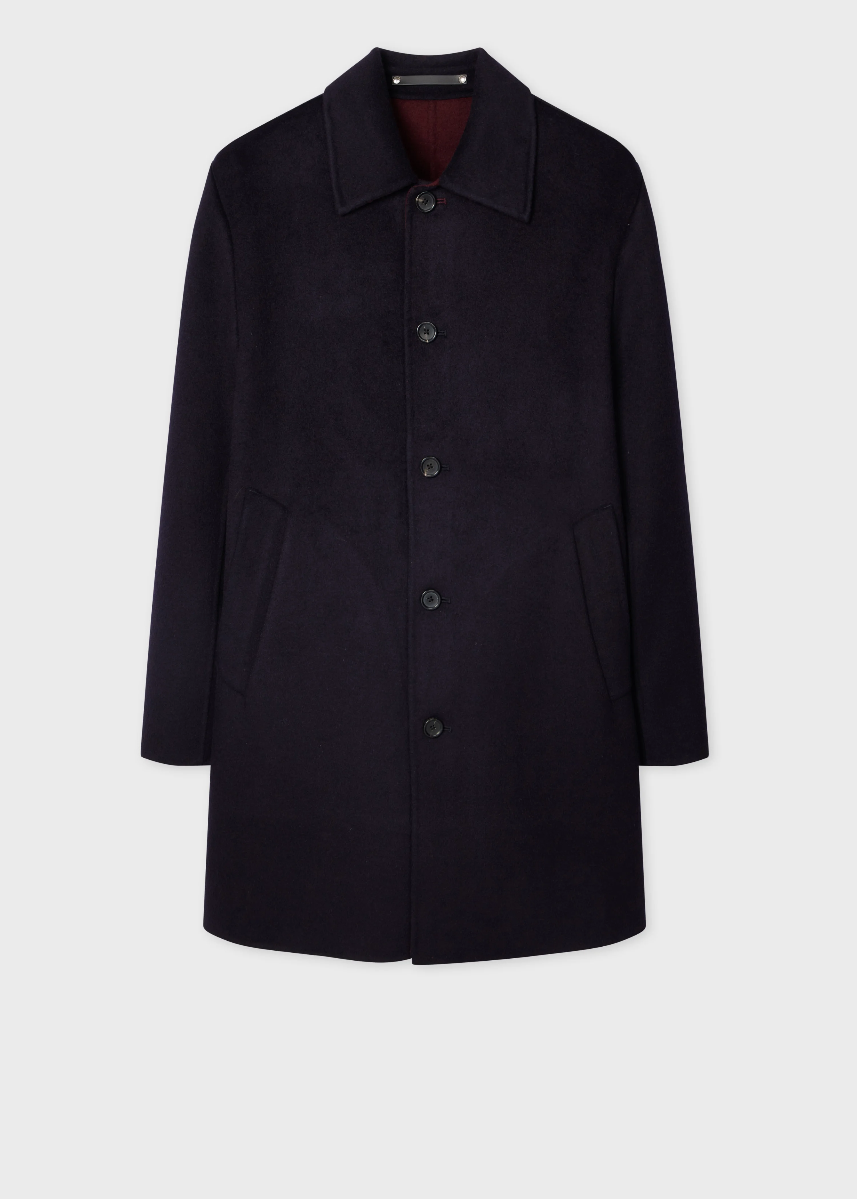 Navy Double-Face Wool-Blend Overcoat - 1