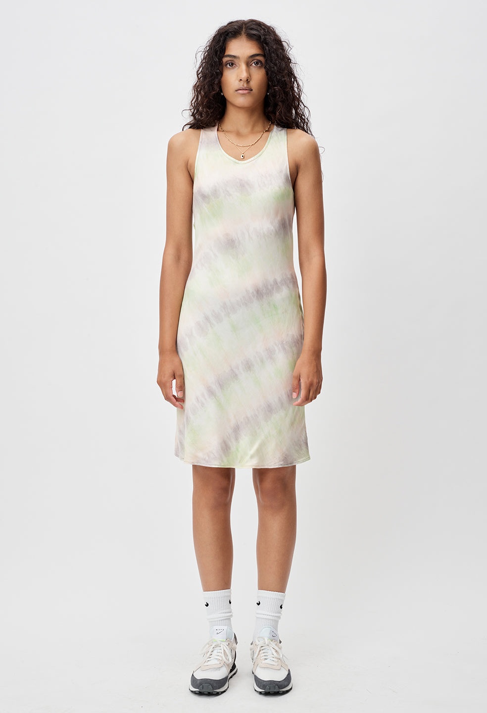 RECONSTRUCTED TIE DYE MINI SLIP DRESS - 5