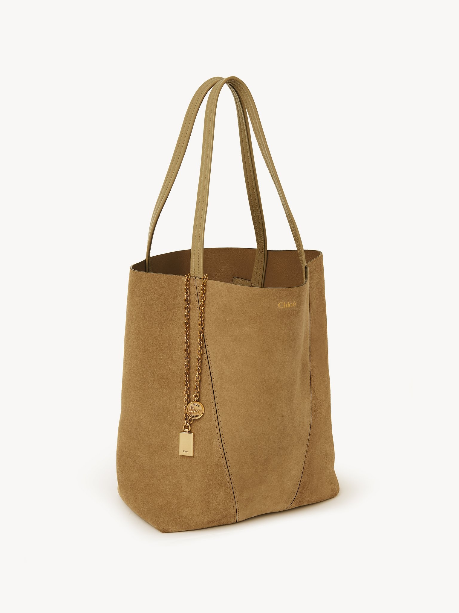 CHLOÉ SPIN TOTE BAG IN SUEDE LEATHER - 6