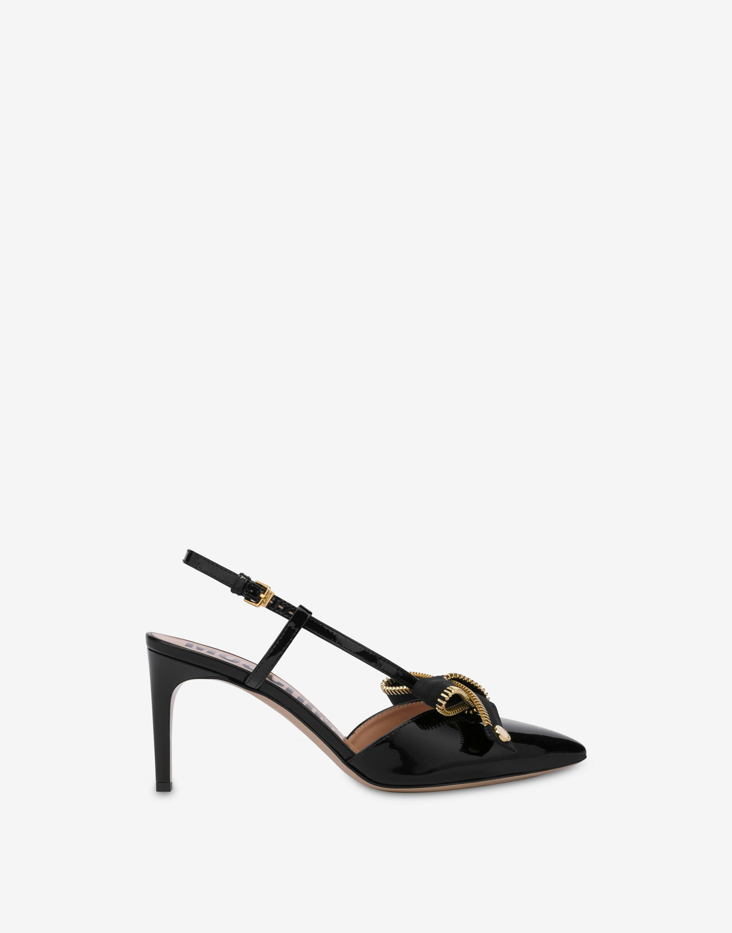 BOW ZIP PATENT LEATHER SLINGBACKS - 2