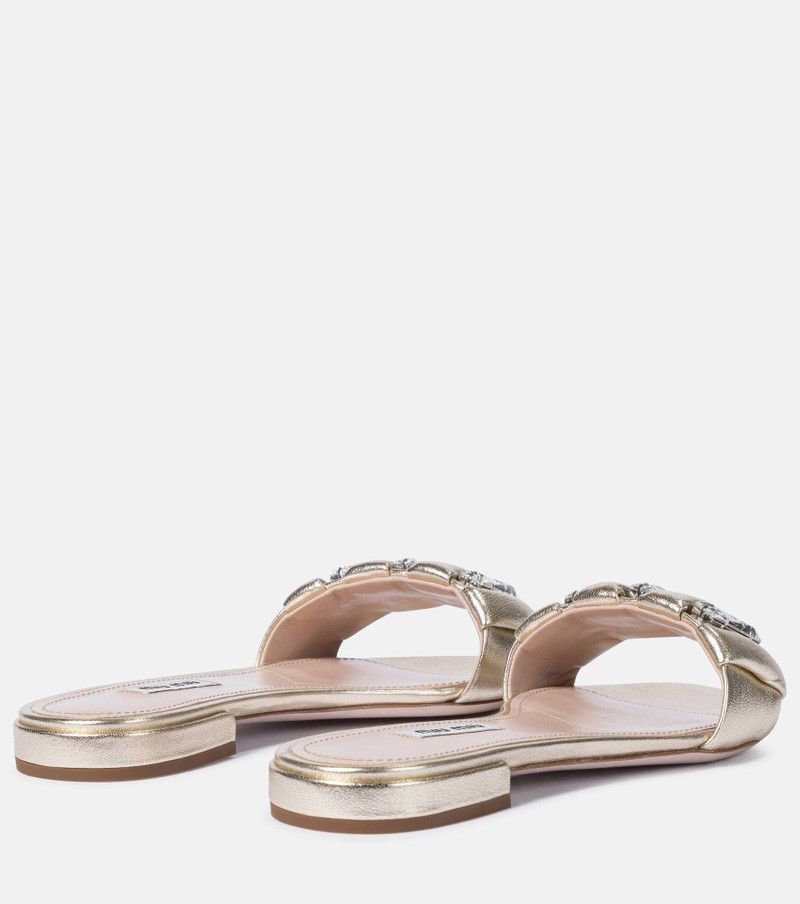 Miu Miu Embellished leather slides outlook