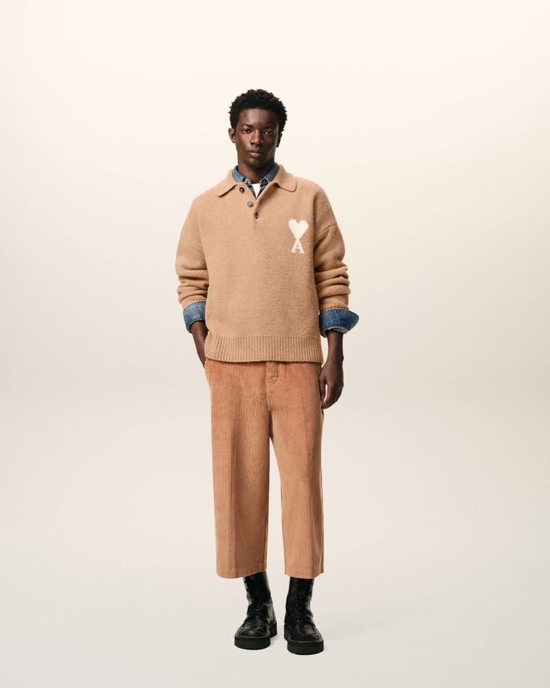 AMI Paris BROWN ALPACA AMI DE COEUR POLO outlook