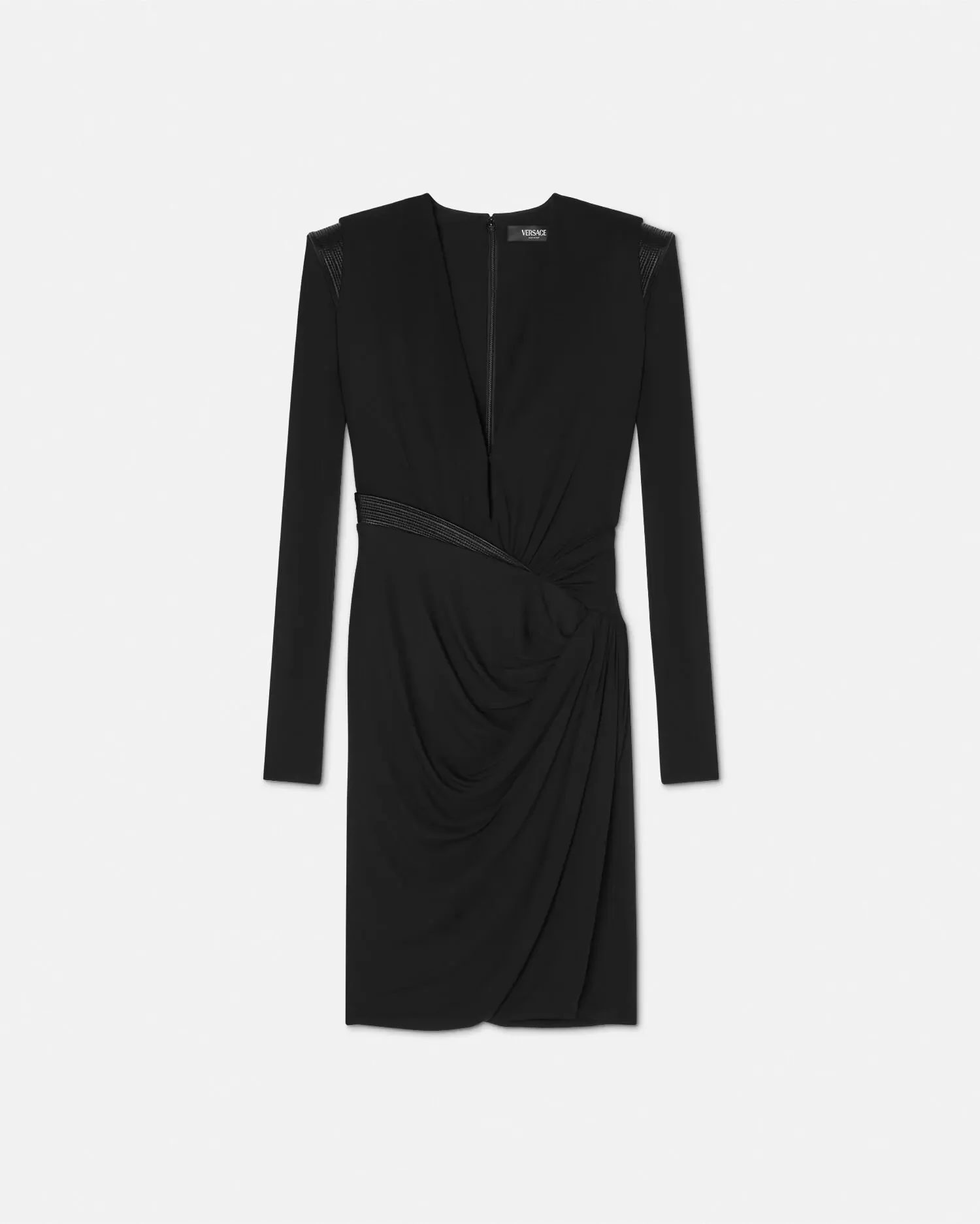 Deep V-Neck Crêpe Mini Dress - 1