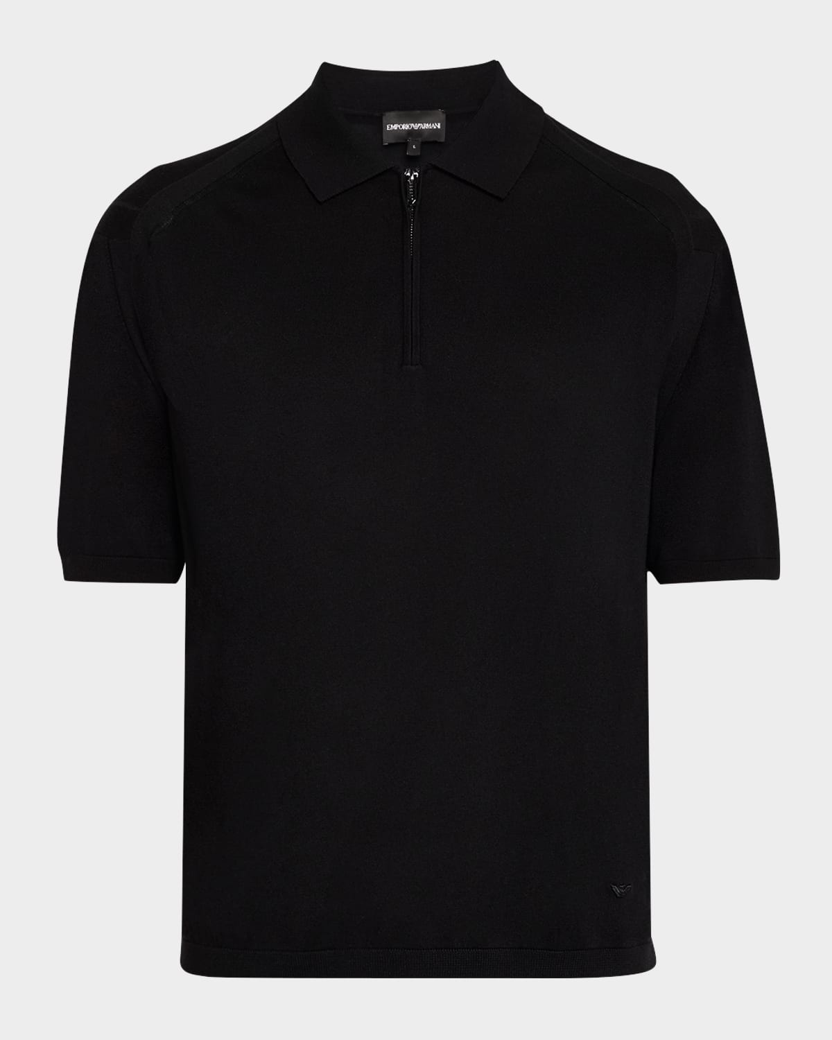 Men's Knit Quarter-Zip Polo Shirt - 1