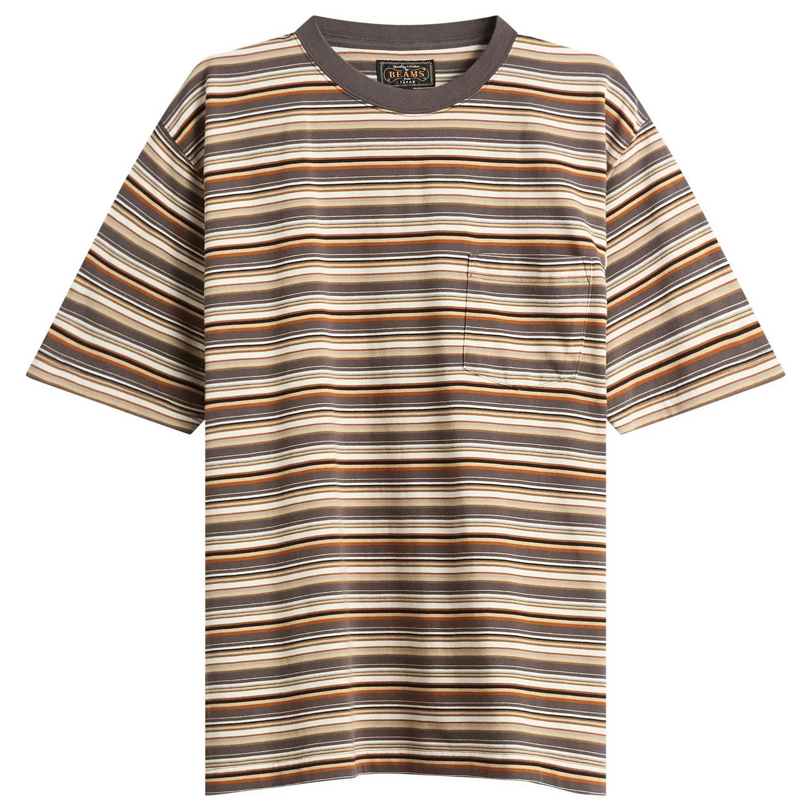 Beams Plus Multi Stripe Pocket T-Shirt - 1