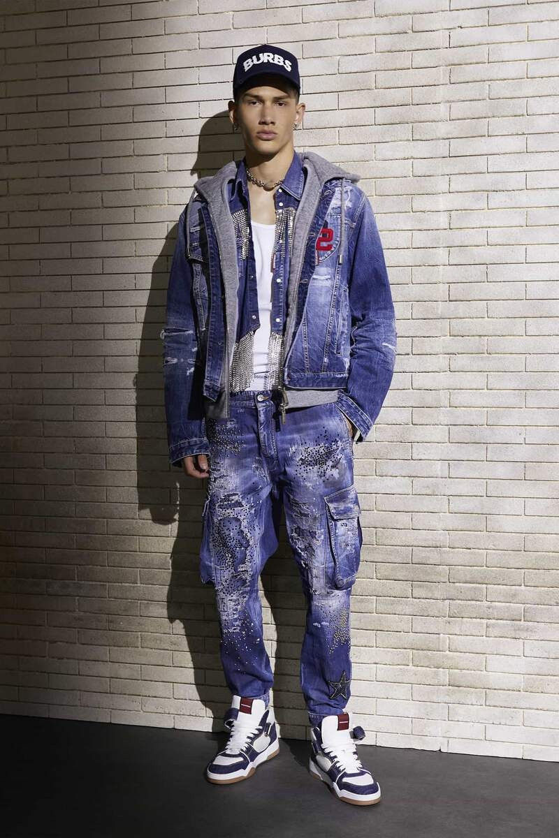 DENIM CARGO PANTS 5