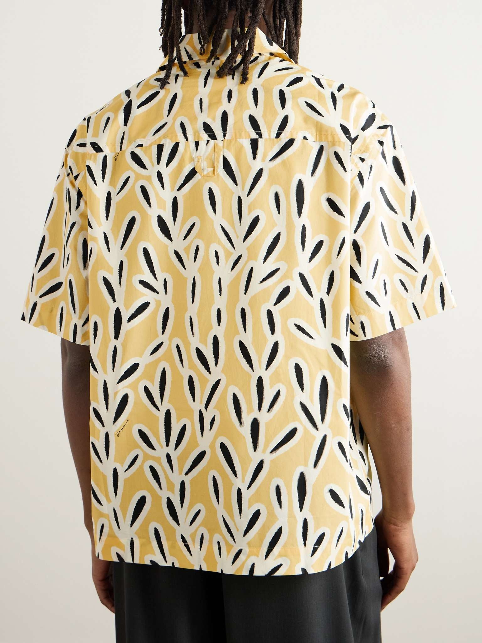 Jean Camp-Collar Logo-Embroidered Printed Cotton Shirt - 3