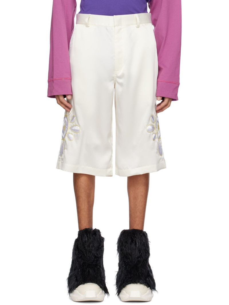 Off-White Embroidered Shorts - 1