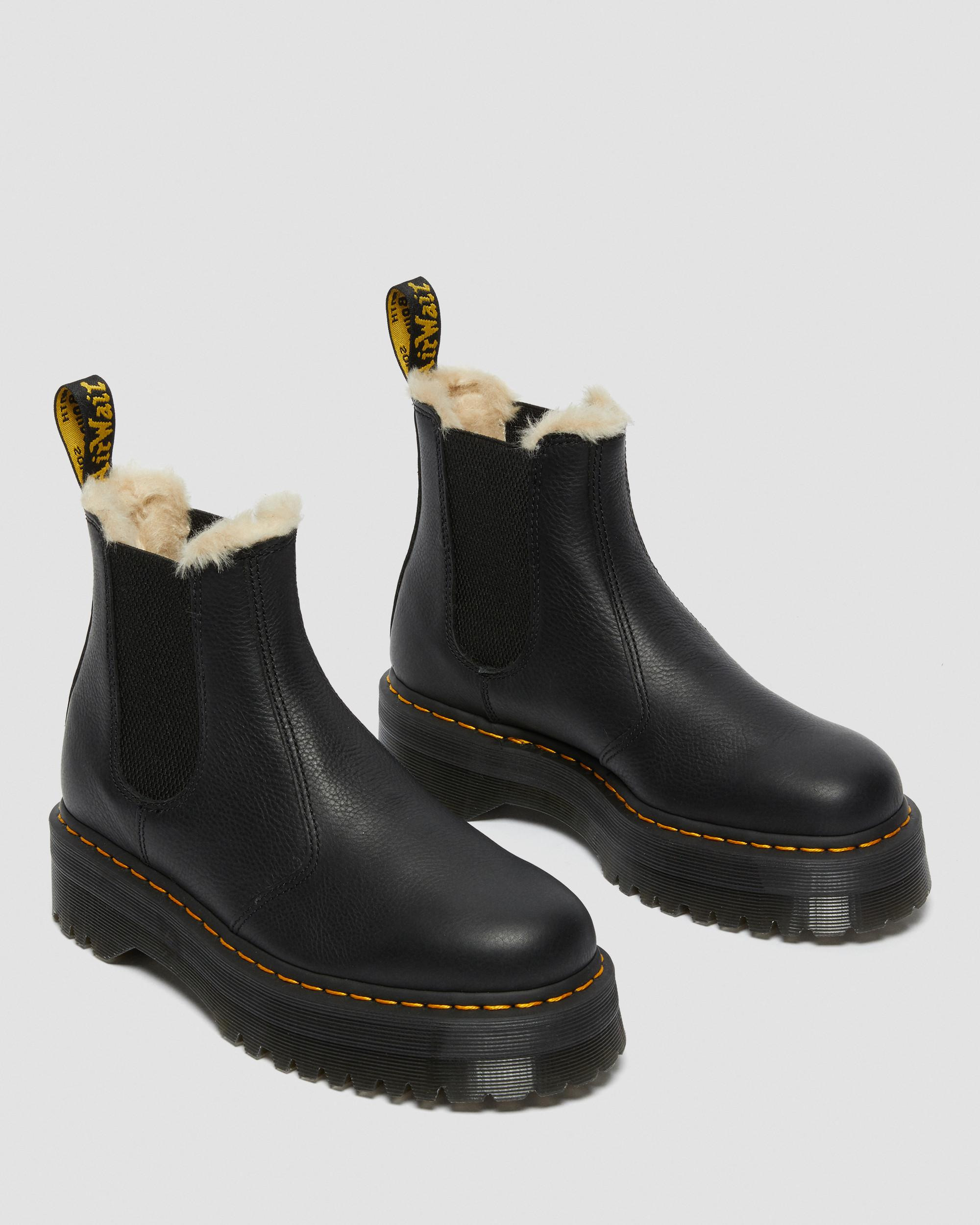 2976 Faux Fur Lined Platform Chelsea Boots - 8