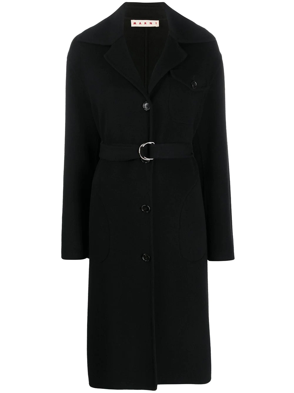 belted single breasted coat - 1