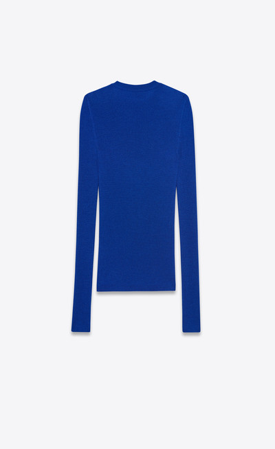 SAINT LAURENT ribbed crewneck sweater in cashmere, wool and silk outlook