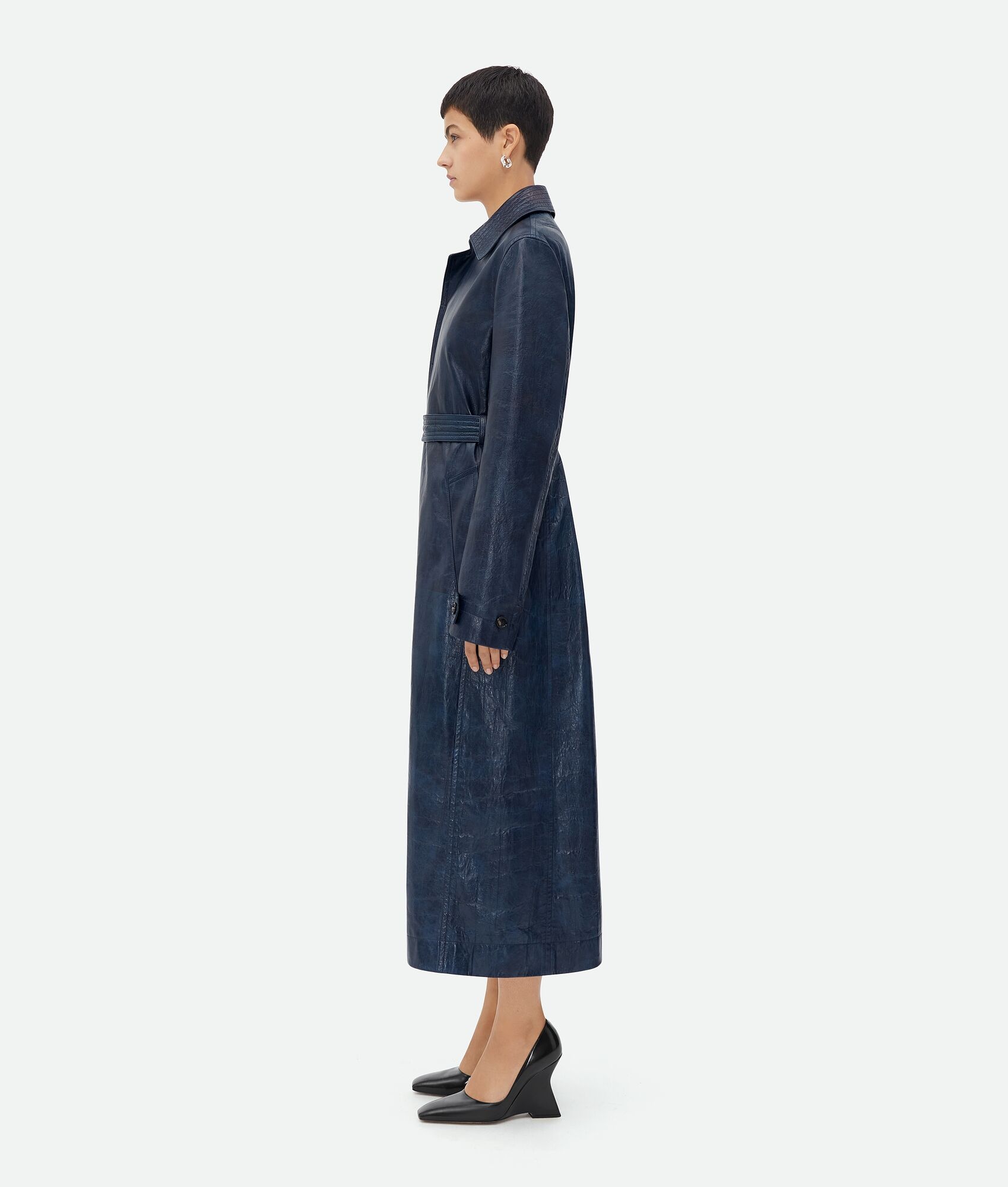 Embossed Leather Coat - 2