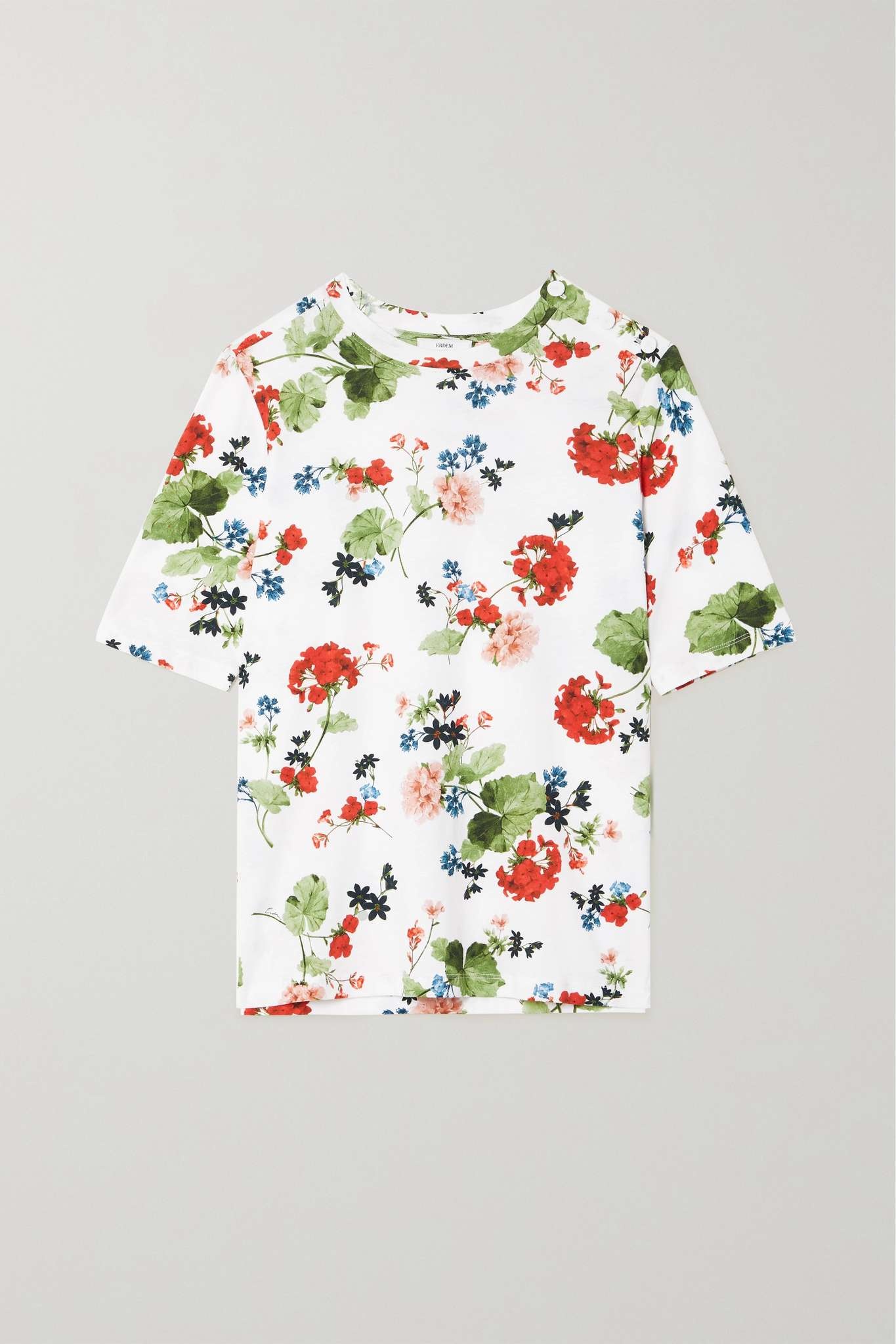 Sofia flora-print cotton-jersey top - 1