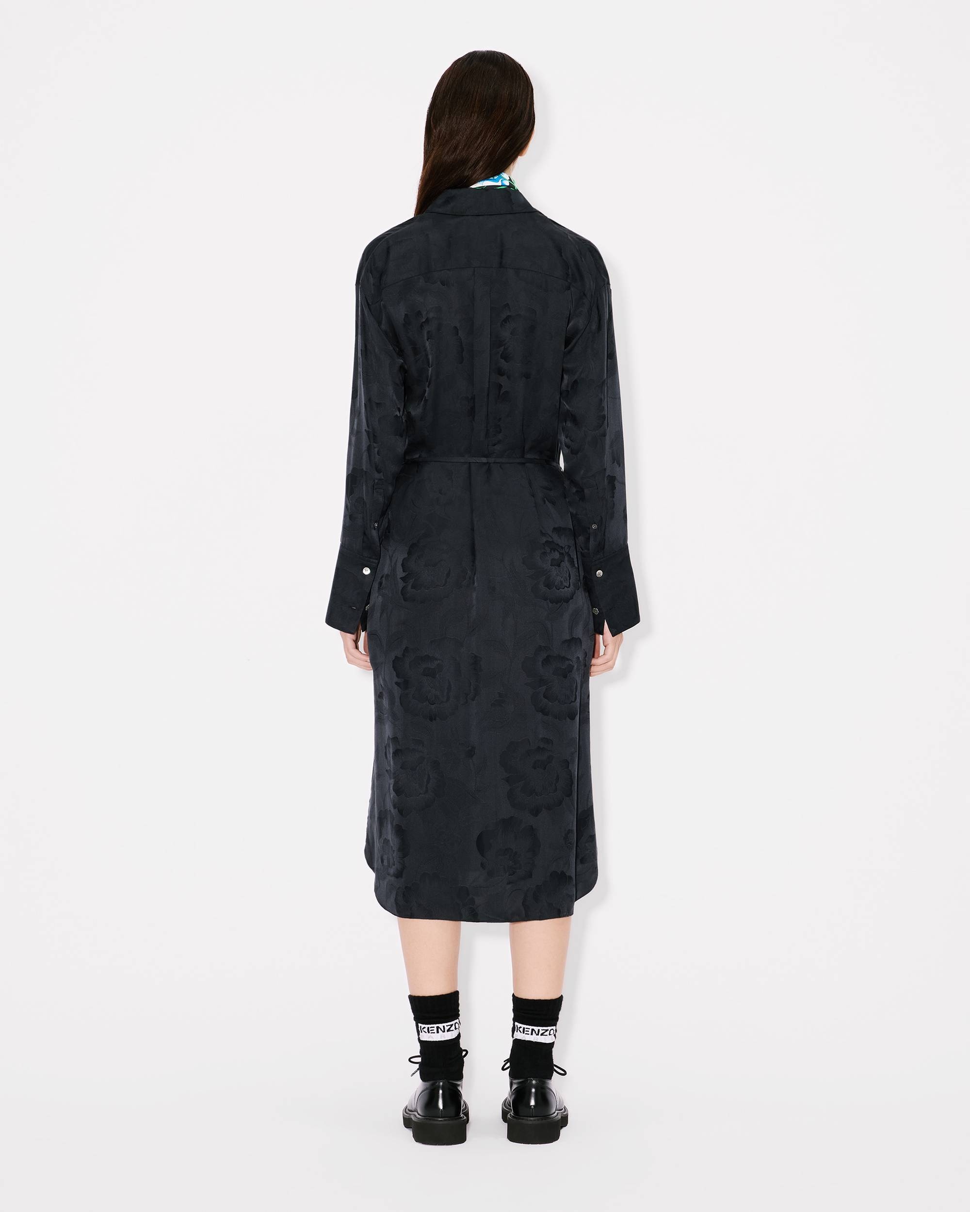 'KENZO Peonies' midi shirt dress in silk viscose - 4